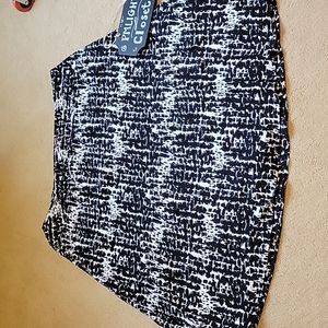 Croft & Barrow 14 A-Line Skirt Black White Seersucker